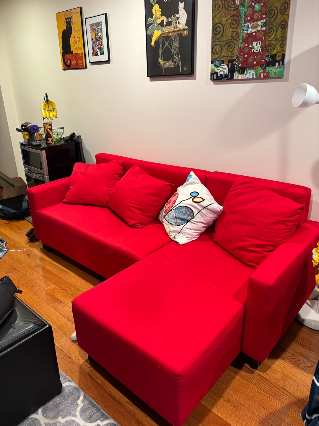 Red Sectional Sofa bed with Storage