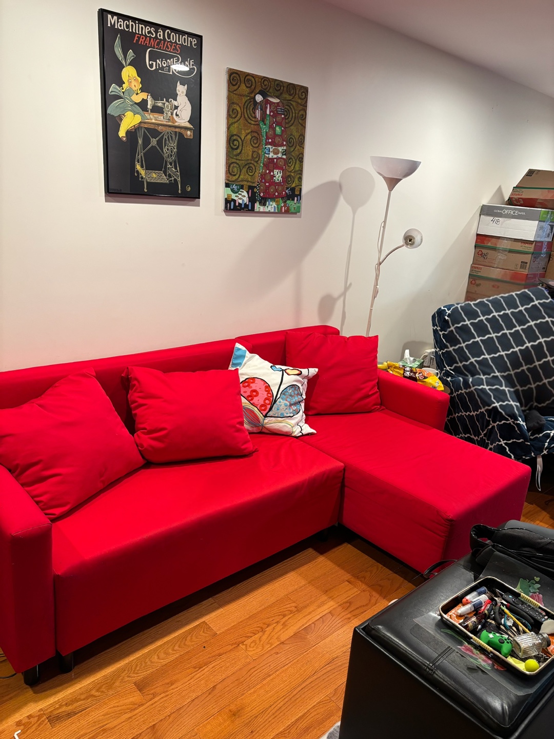 Red Sectional Sofa bed with Storage - photo 2