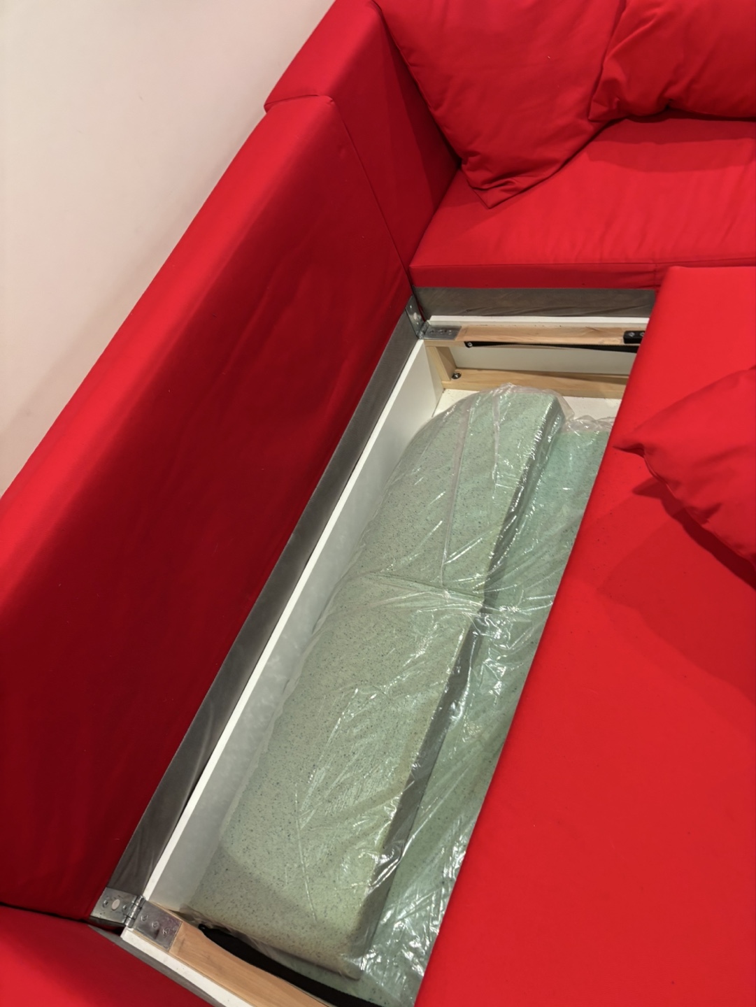 Red Sectional Sofa bed with Storage - photo 4