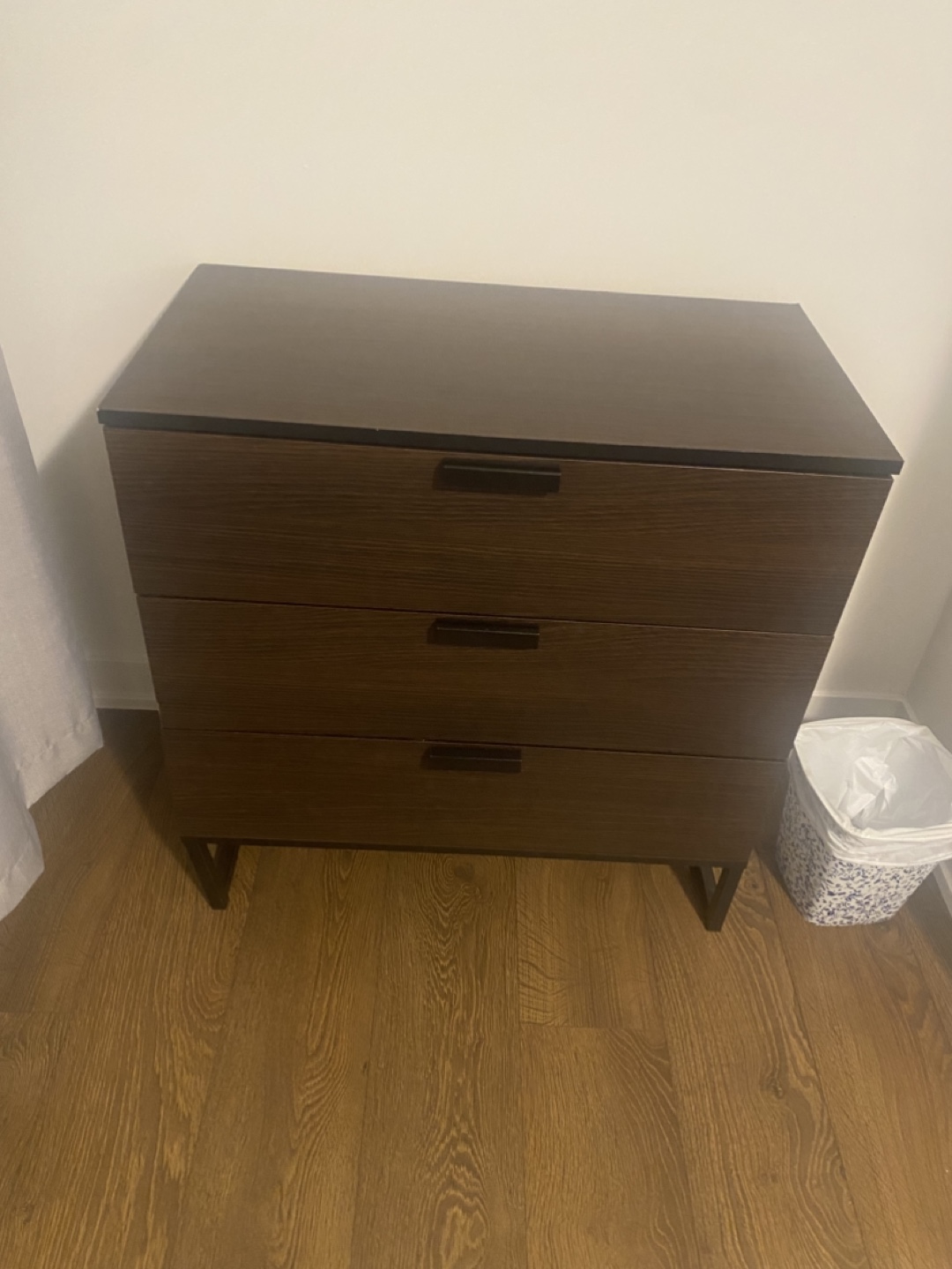 IKEA Three-Drawer Dark Brown Chest of Drawers - photo 2