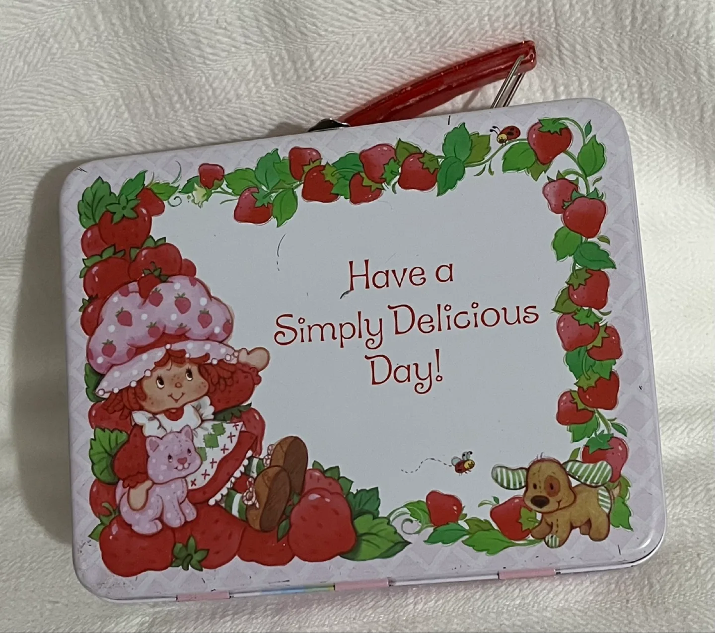 Vintage Strawberry Shortcake Metal Tin Box image indicator(4)