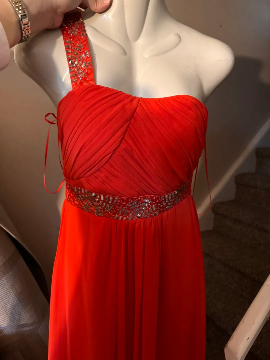 Jane Norman orange One-Shoulder Maxi Dress Size 8 thumbnail