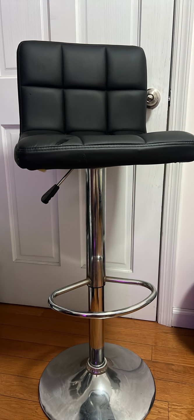 Black Adjustable Bar Stool - photo 2