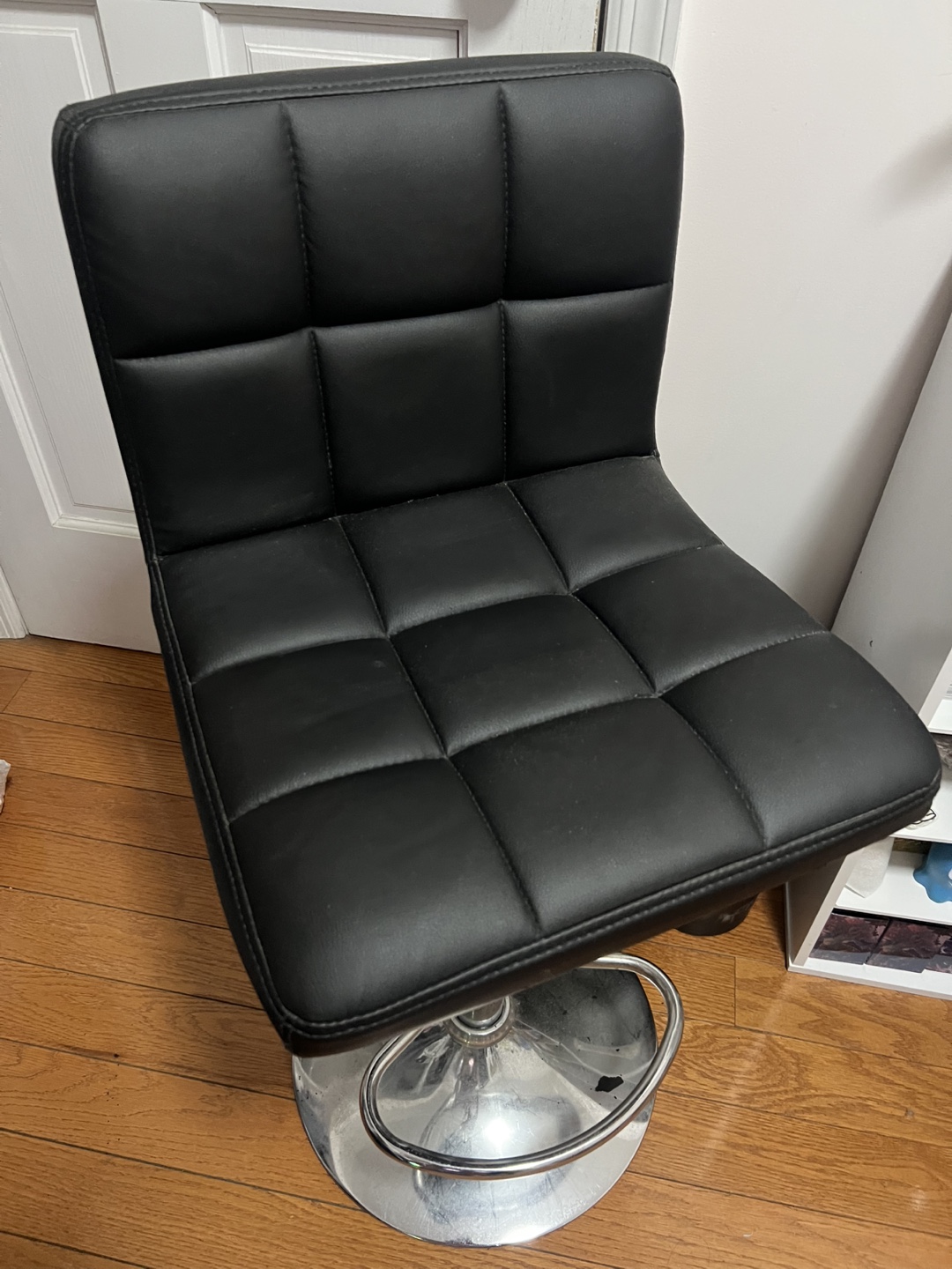 Black Adjustable Bar Stool