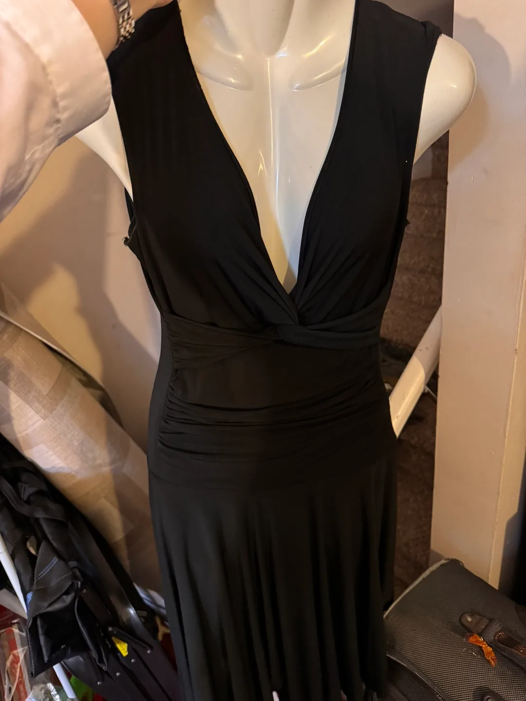 Black Sleeveless V-Neck Dress thumbnail