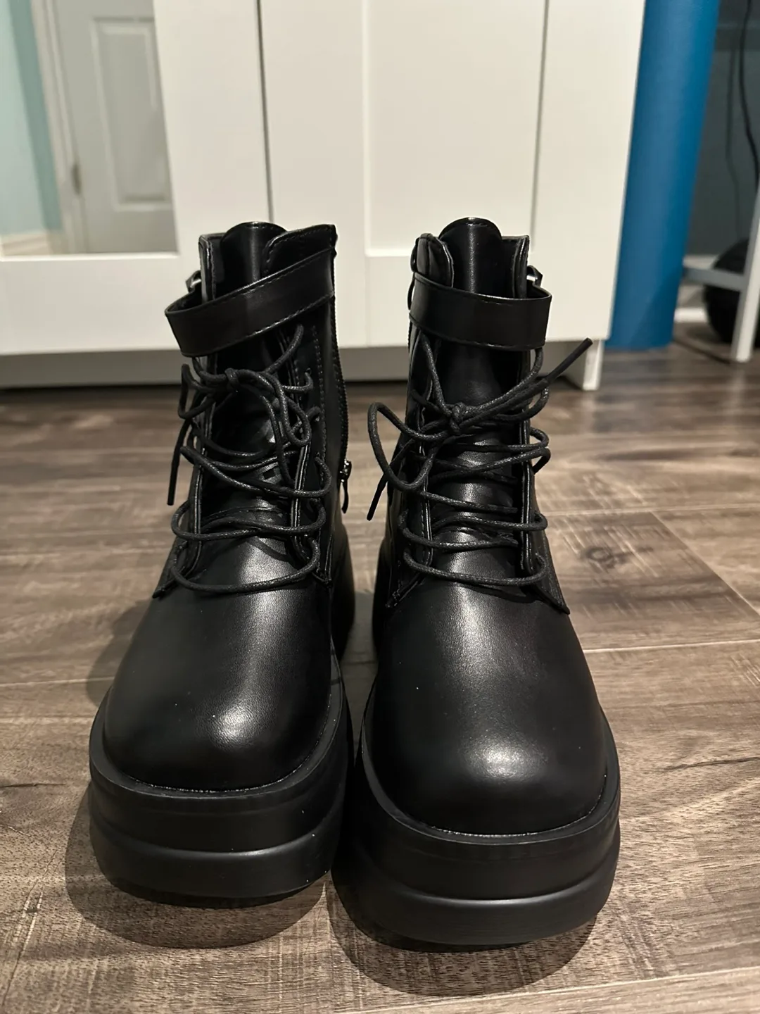 Black Platform Lace-Up Boots thumbnail