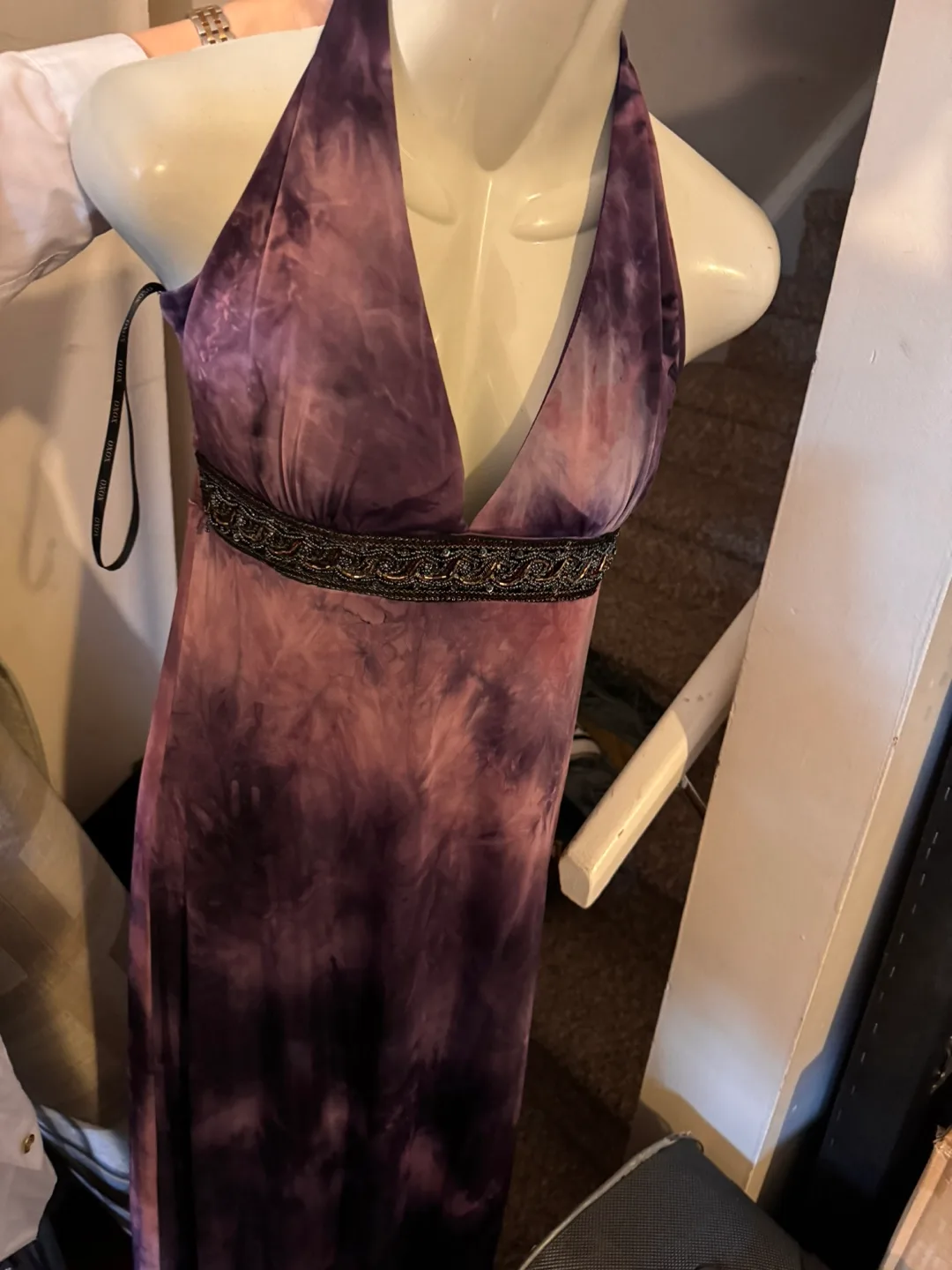 XOXO Tie-Dye Halter Maxi Dress, Size Small thumbnail