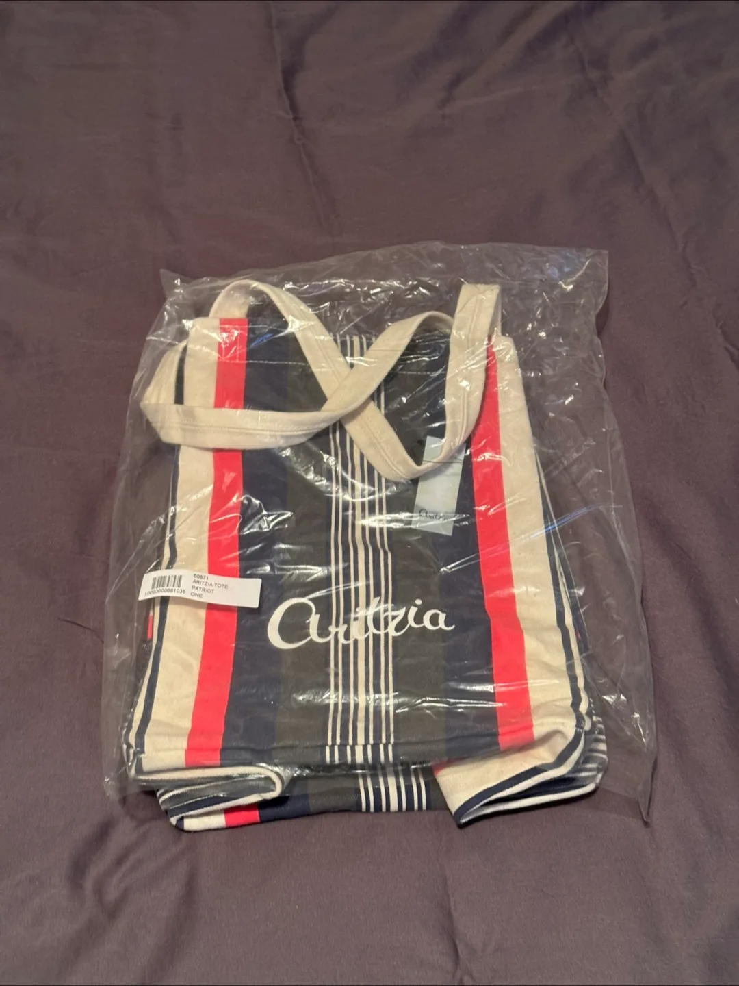 Aritzia Tote Bag -  Striped - BNWT thumbnail