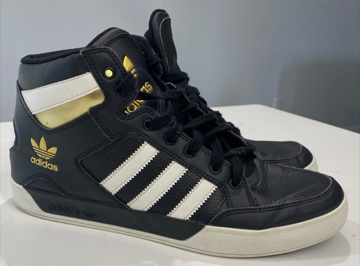 Adidas hard court High Top Sneakers - Black and Gold - photo 2