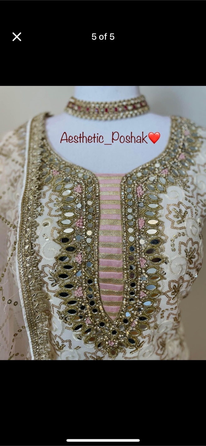 Gorgeous Off-White and Pink sharara suit - photo 4