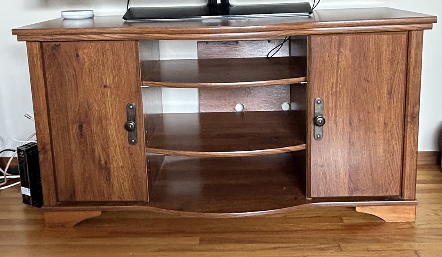 Cherry Wooden TV Stand with Storage - photo 2