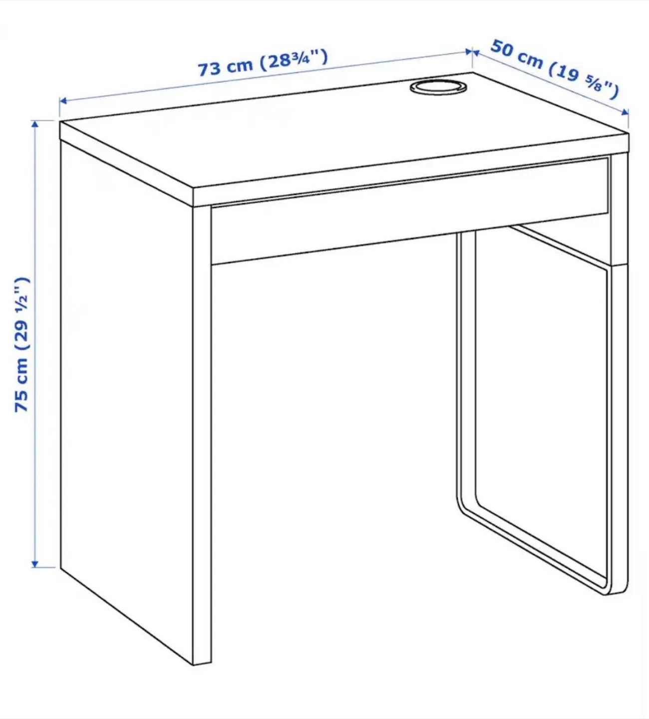 IKEA MICKE Desk - Black-Brown, 28 3/4x19 5/8" image indicator(4)