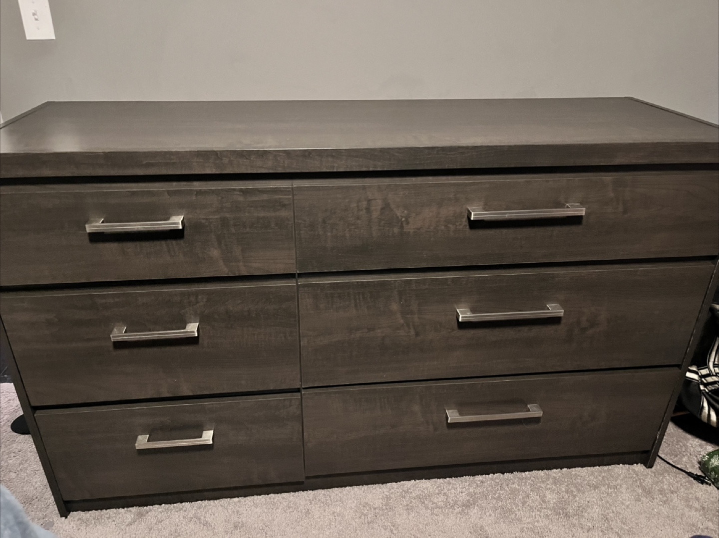 Dark Grey 6-Drawer Dresser and Matching Mirror - photo 2