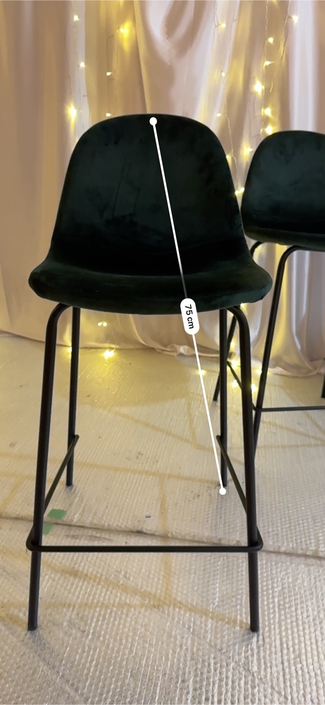 Pair of Dark Green Velvet Bar Stools - photo 3