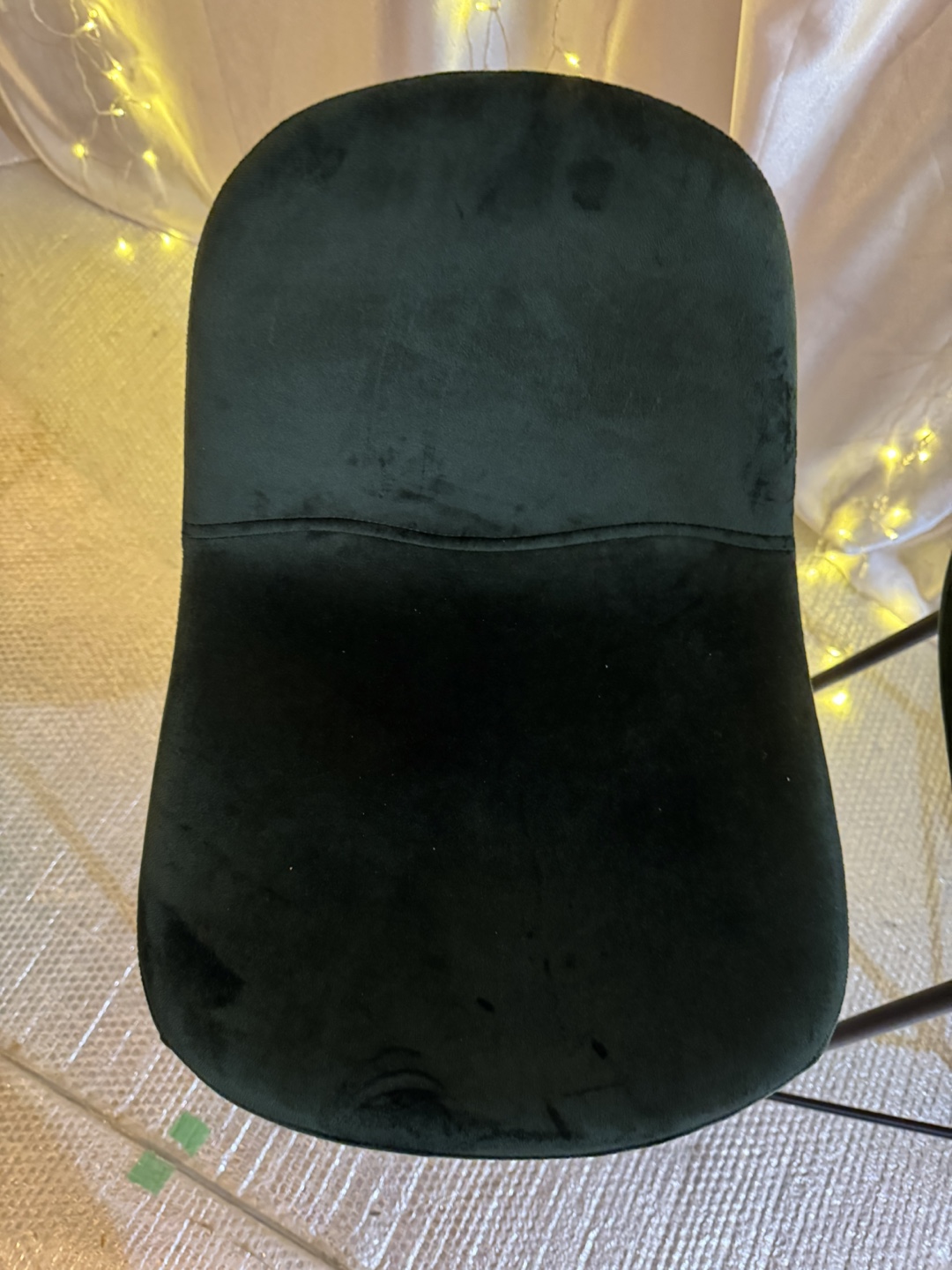 Pair of Dark Green Velvet Bar Stools - photo 2