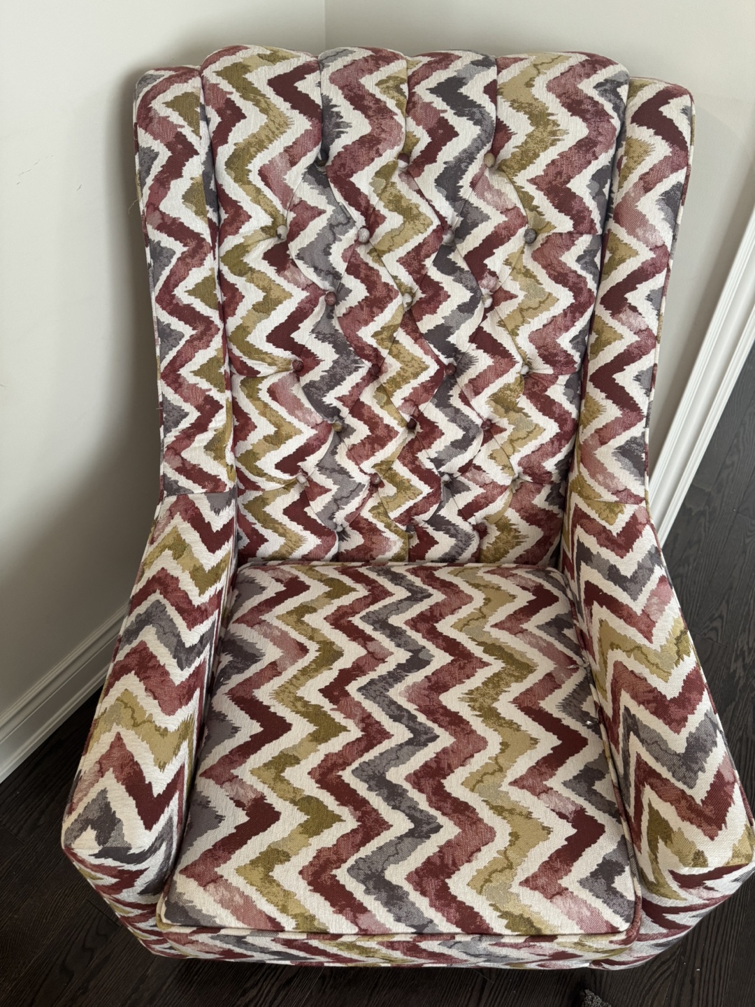 Multi-colored Accent Chair - Chevron Pattern - photo 2