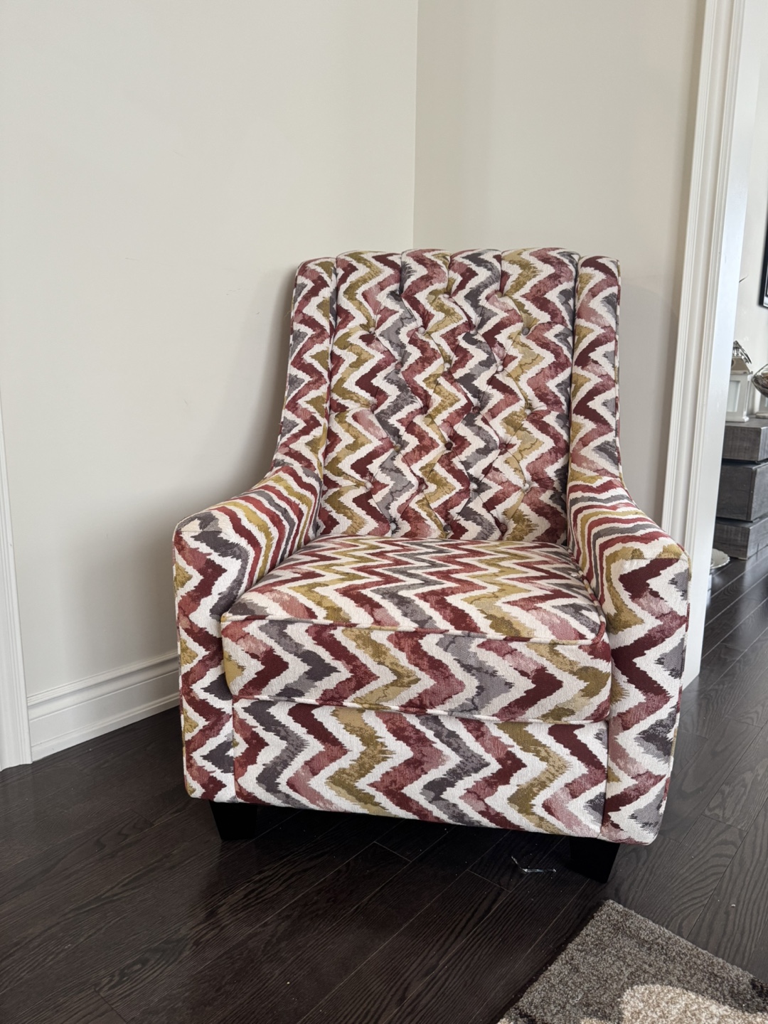Multi-colored Accent Chair - Chevron Pattern