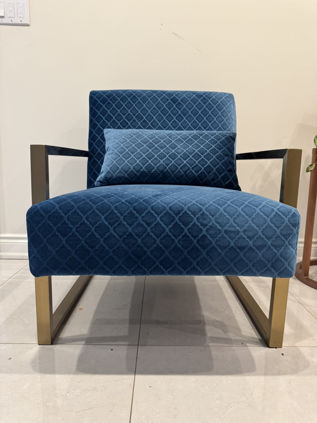 MOVING SALE Pair of Velvet Accent Chairs with Gold Legs - photo 5