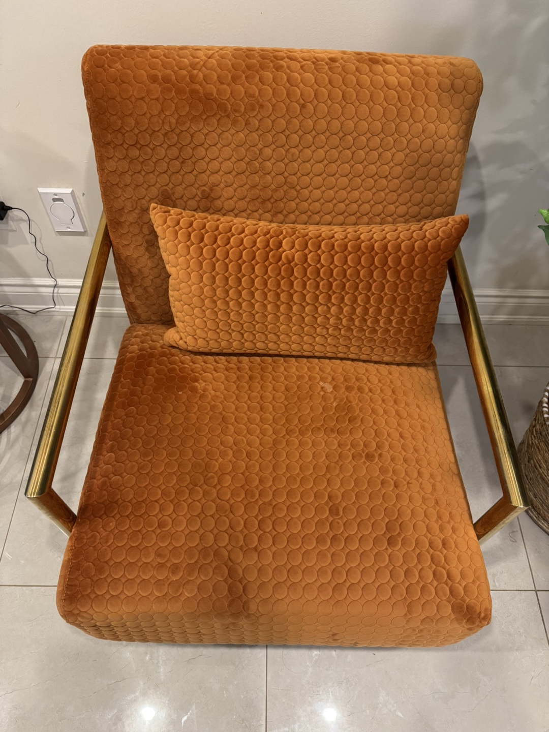 MOVING SALE Pair of Velvet Accent Chairs with Gold Legs - photo 2