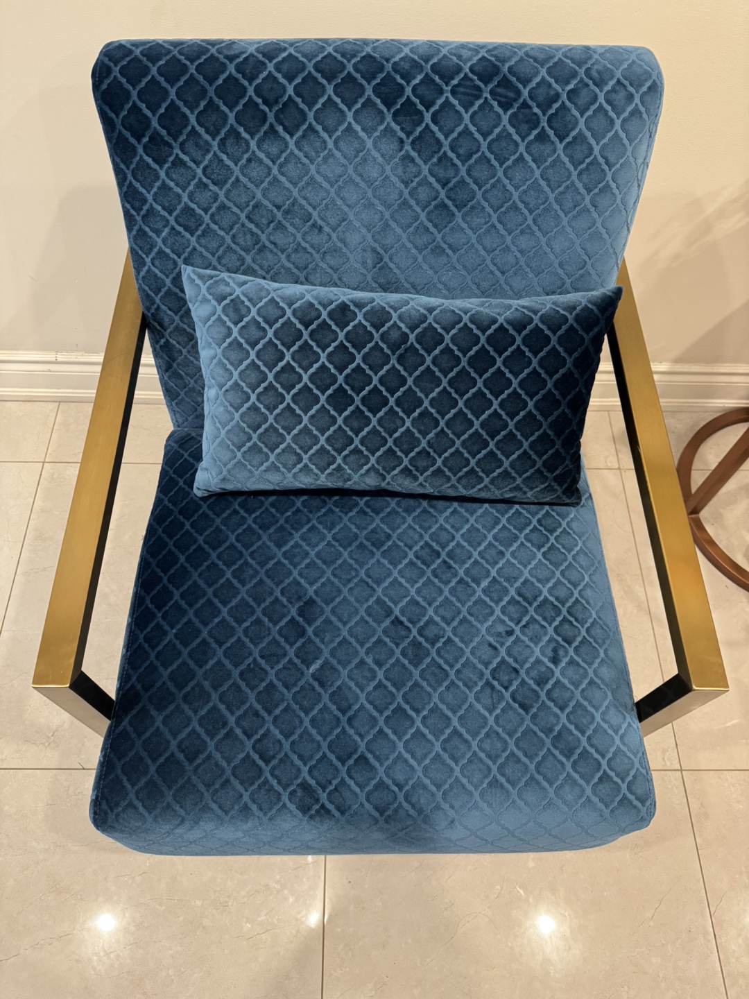 MOVING SALE Pair of Velvet Accent Chairs with Gold Legs - photo 4