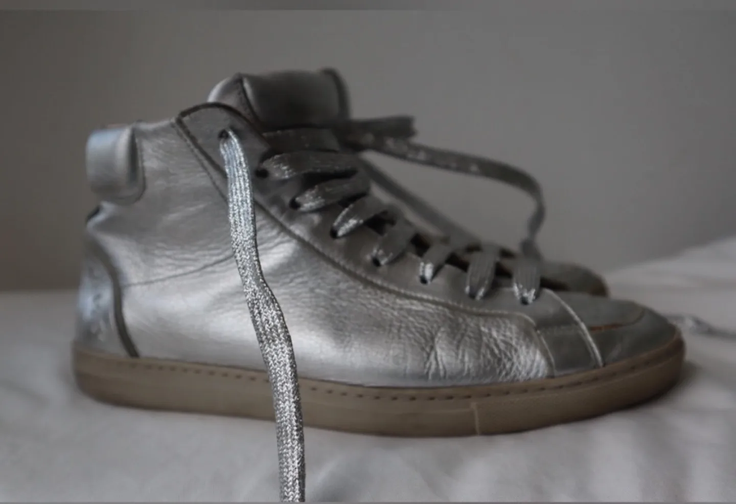 Authentic Silver Burberry High-Top Sneakers thumbnail