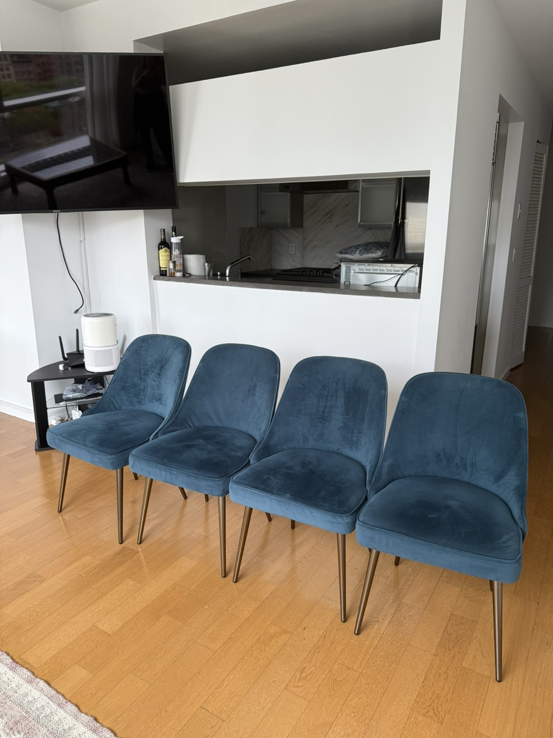 Four West Elm Mid-Century Dining Chairs w/Metal Legs ($190 ea.) - photo 3