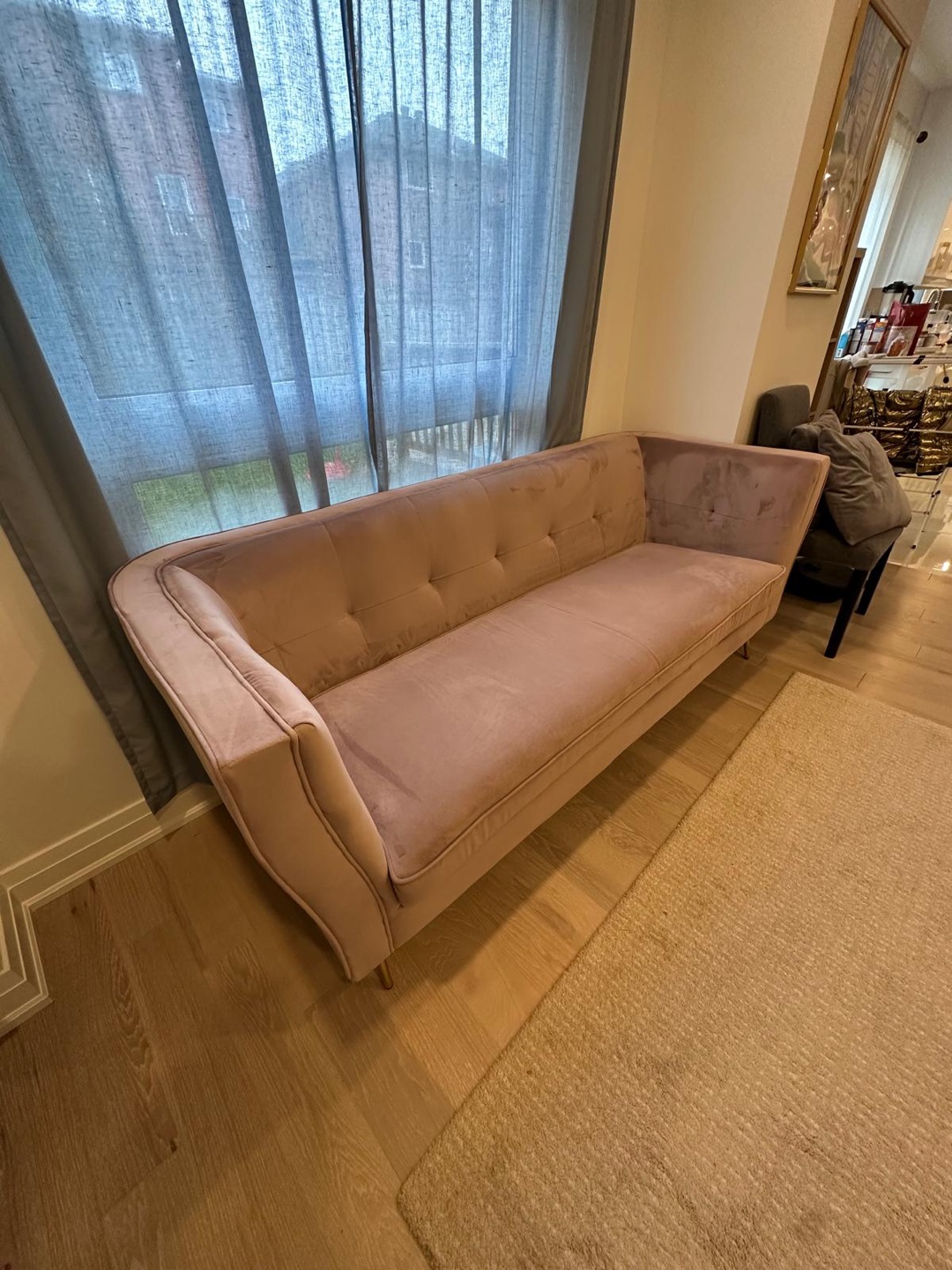 Pink Velvet Sofa - photo 4