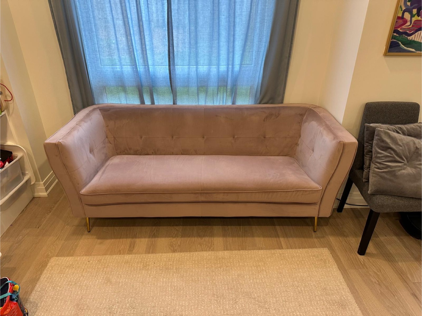Pink Velvet Sofa - photo 2