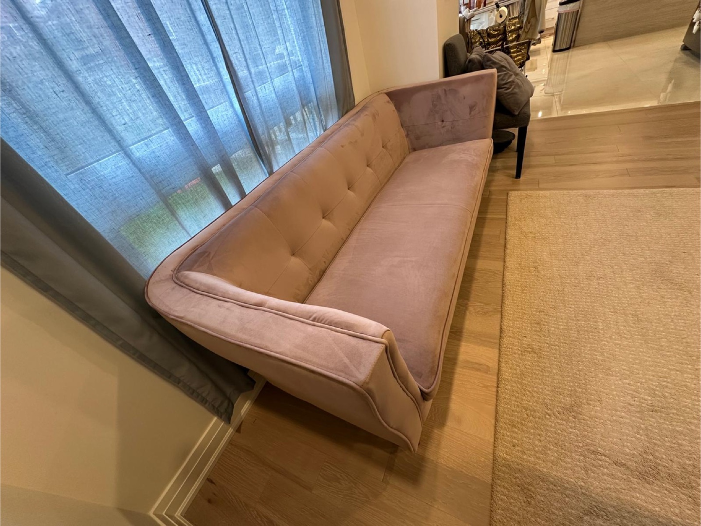 Pink Velvet Sofa - photo 3