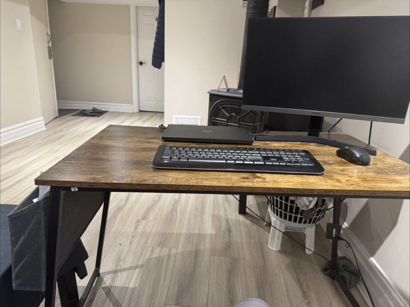 Home Office Desk with Metal Frame - photo 2