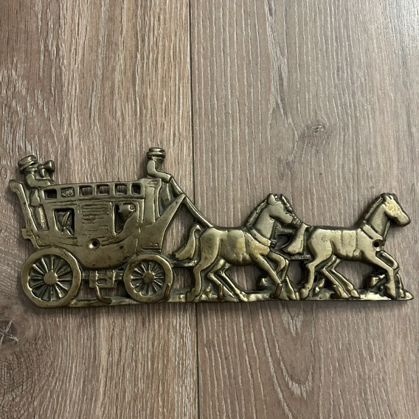 Vintage Brass Victorian Era Horse Drawn Carriage 10”long thumbnail
