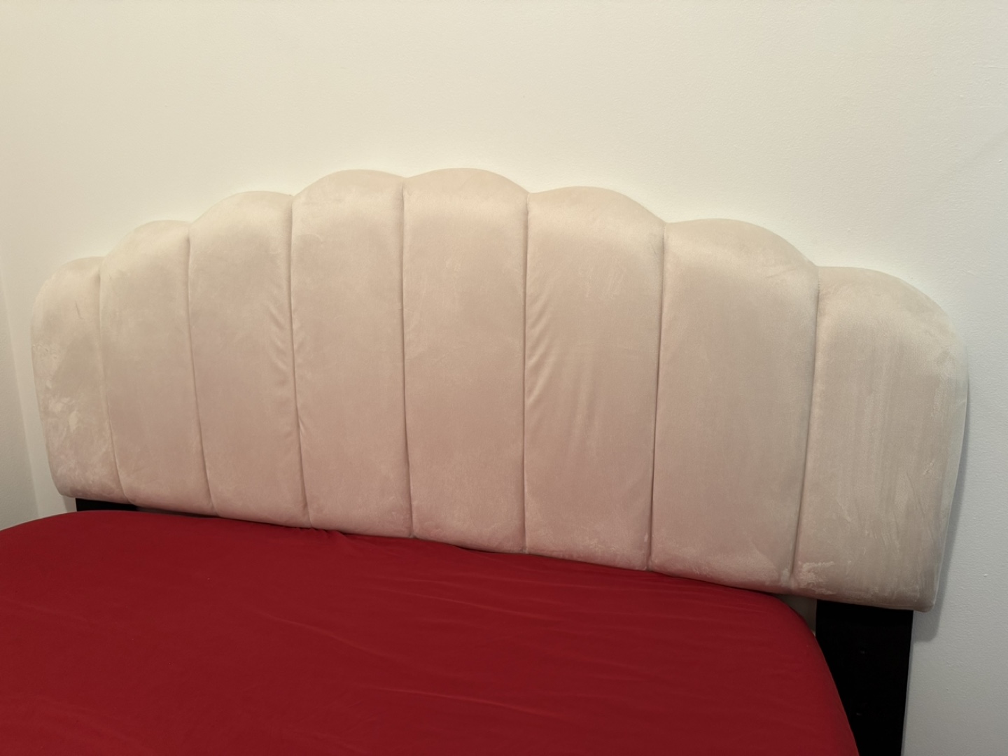 Scalloped Velvet Headboard - Queen Size - photo 4