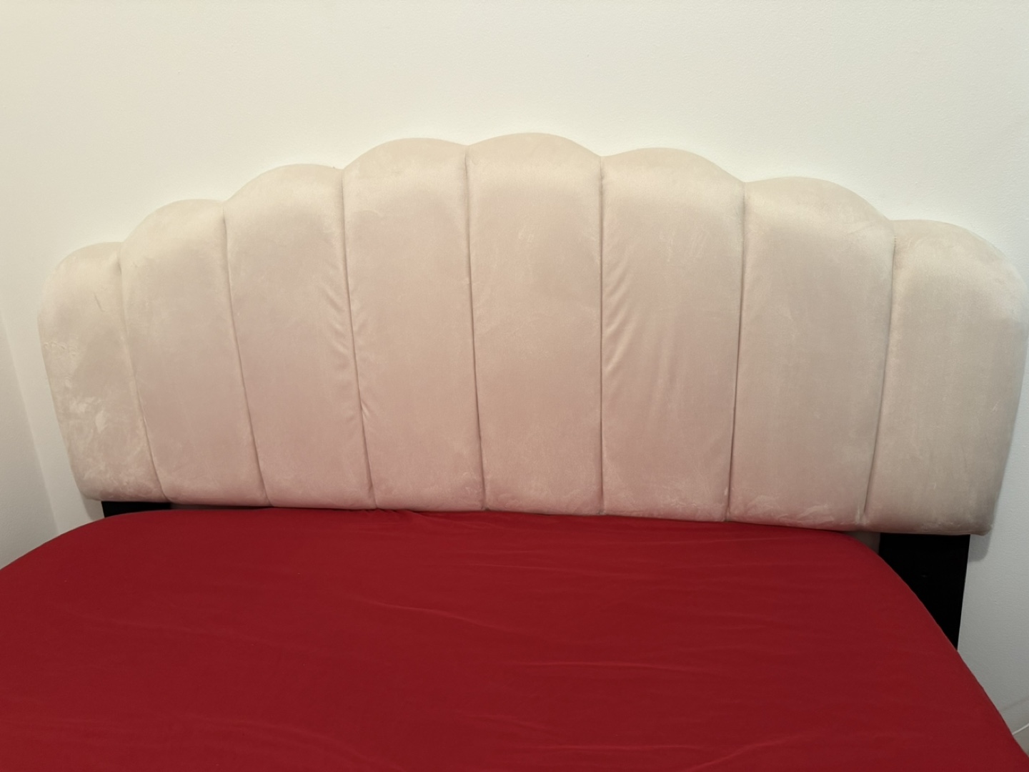 Scalloped Velvet Headboard - Queen Size