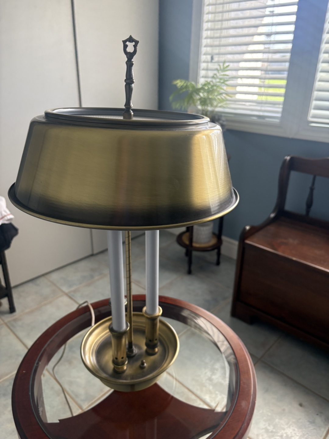 Vintage Brass Three-Light Desk Lamp