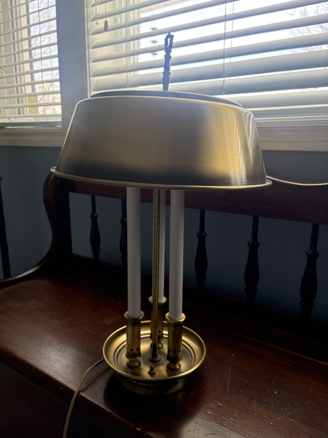 Vintage Brass Three-Light Desk Lamp - photo 2