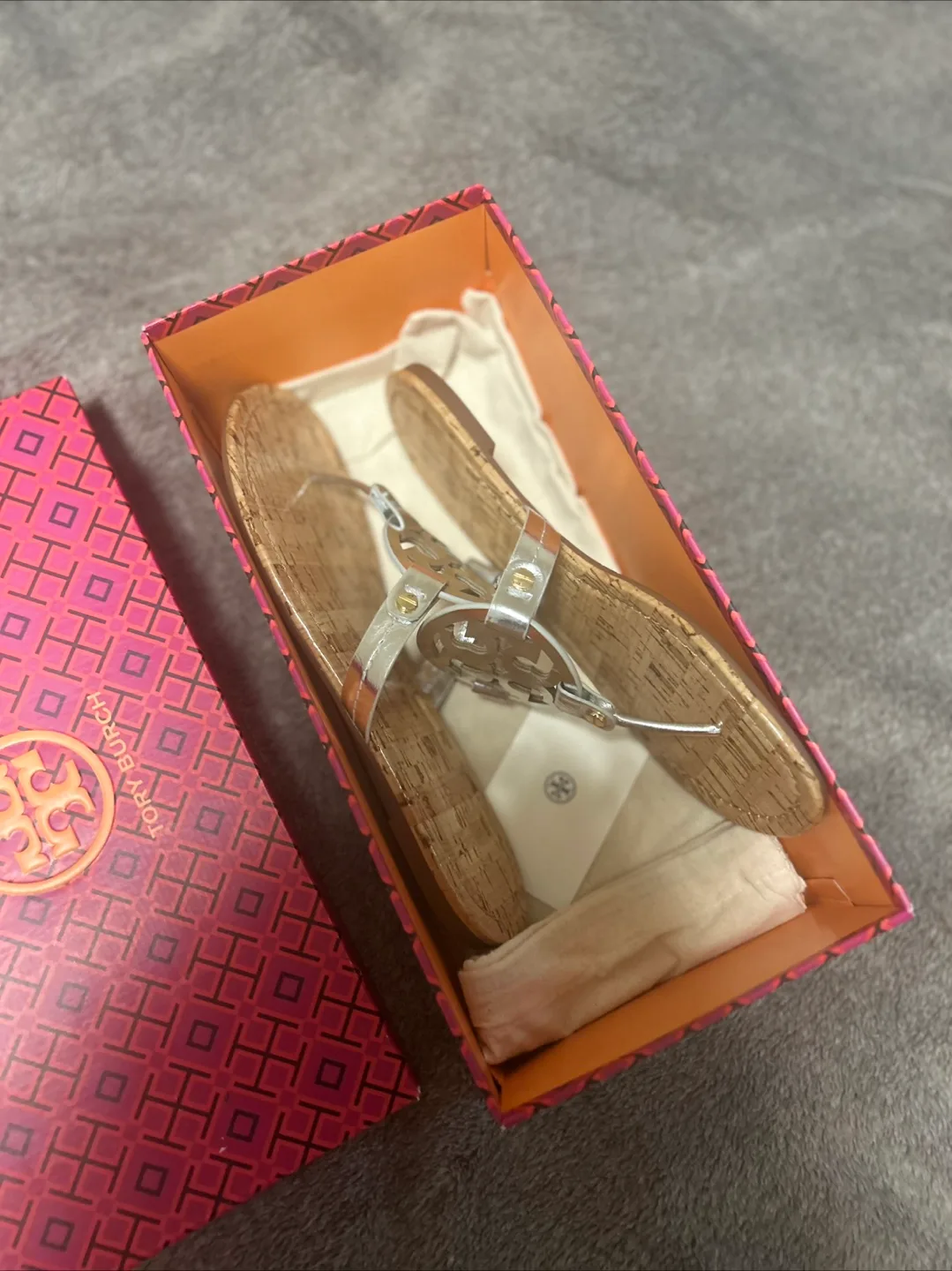 Brand New Tory Burch Miller Sandals - Size 8 - Silver image indicator(3)