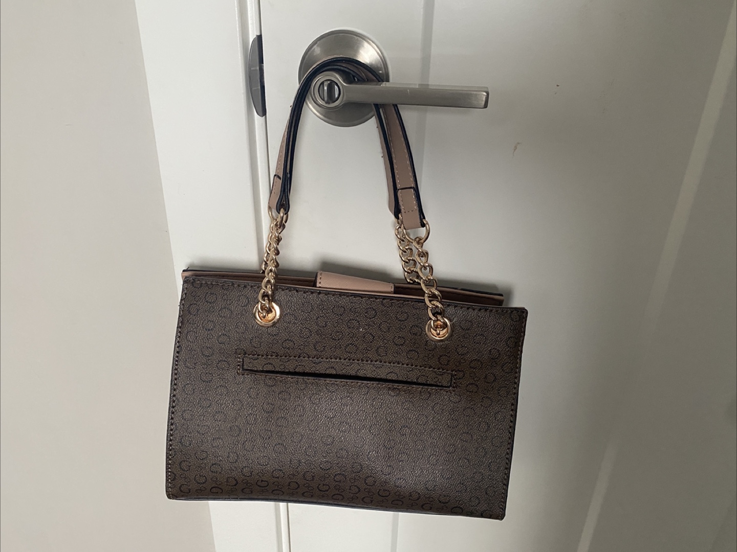 Guess Brown Tote Bag with Chain Strap - photo 2