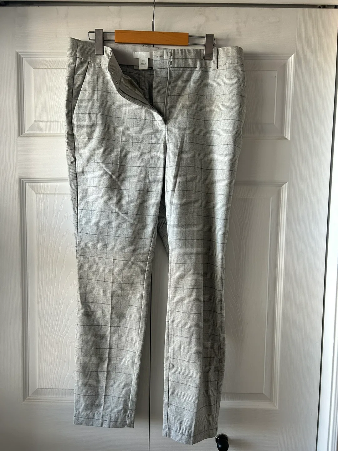Women's H&M Grey Check Pants - Size 12 thumbnail
