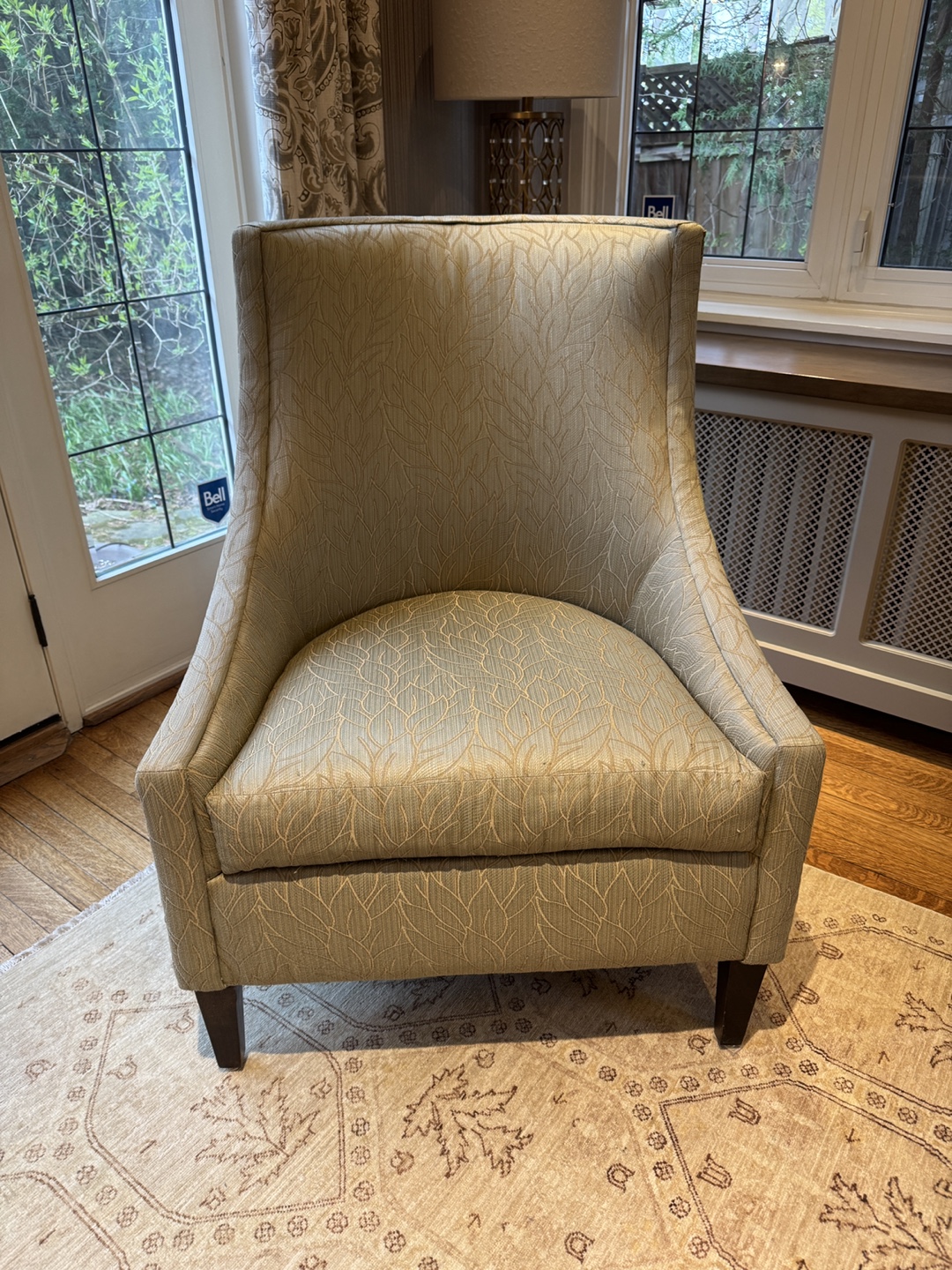 Accent Chair with Leaf Pattern Upholstery