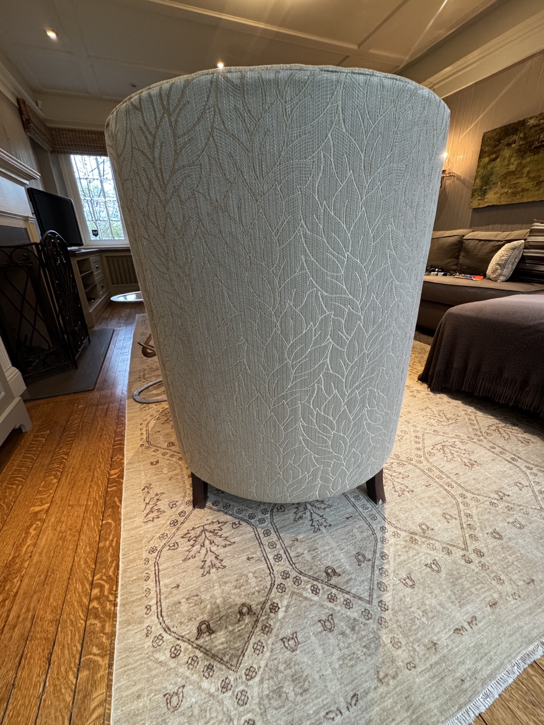 Accent Chair with Leaf Pattern Upholstery - photo 4