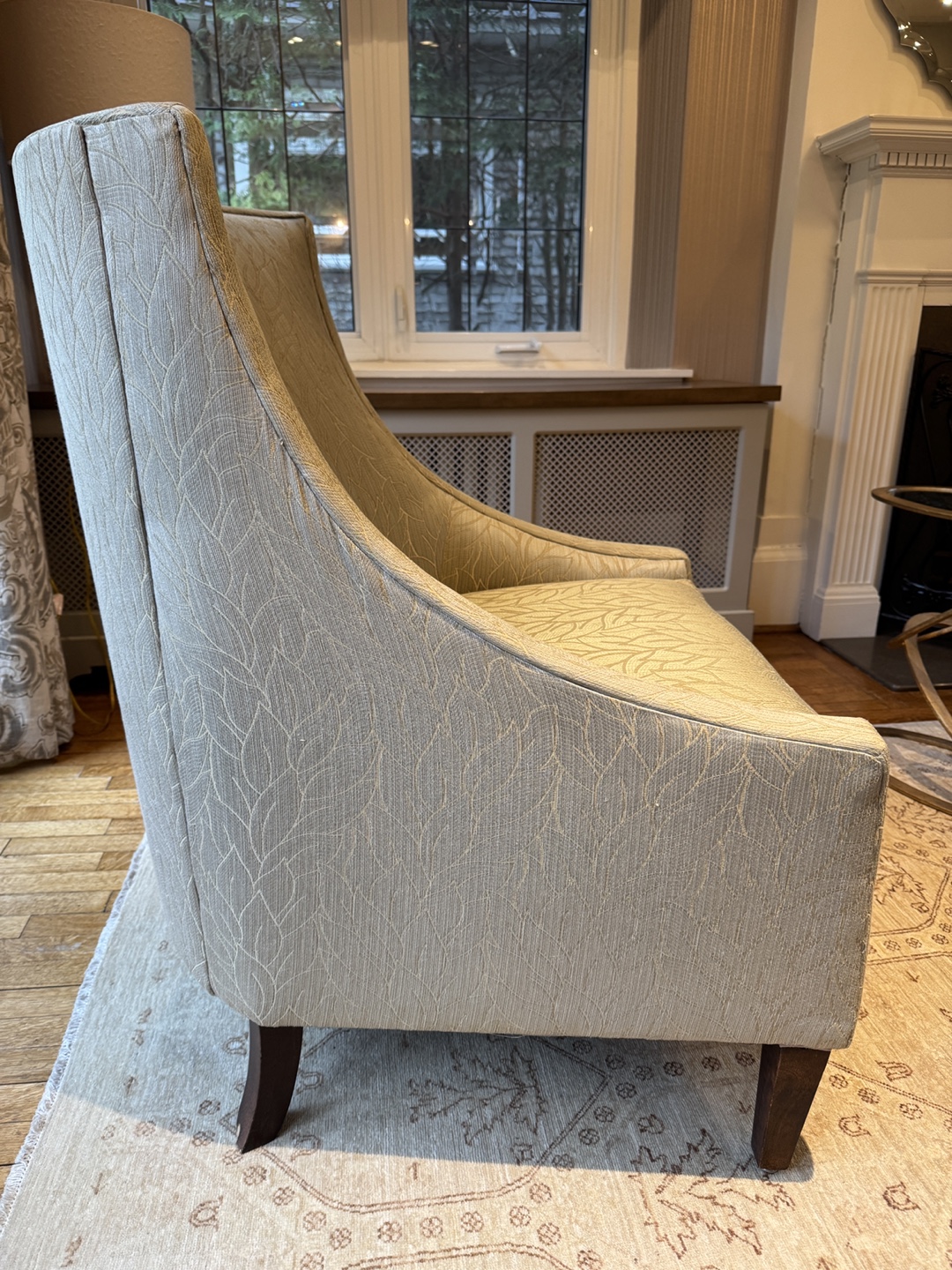 Accent Chair with Leaf Pattern Upholstery - photo 3