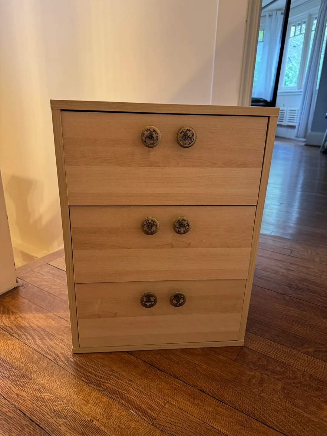 IKEA Three-Drawer Wooden Chest of Drawers thumbnail