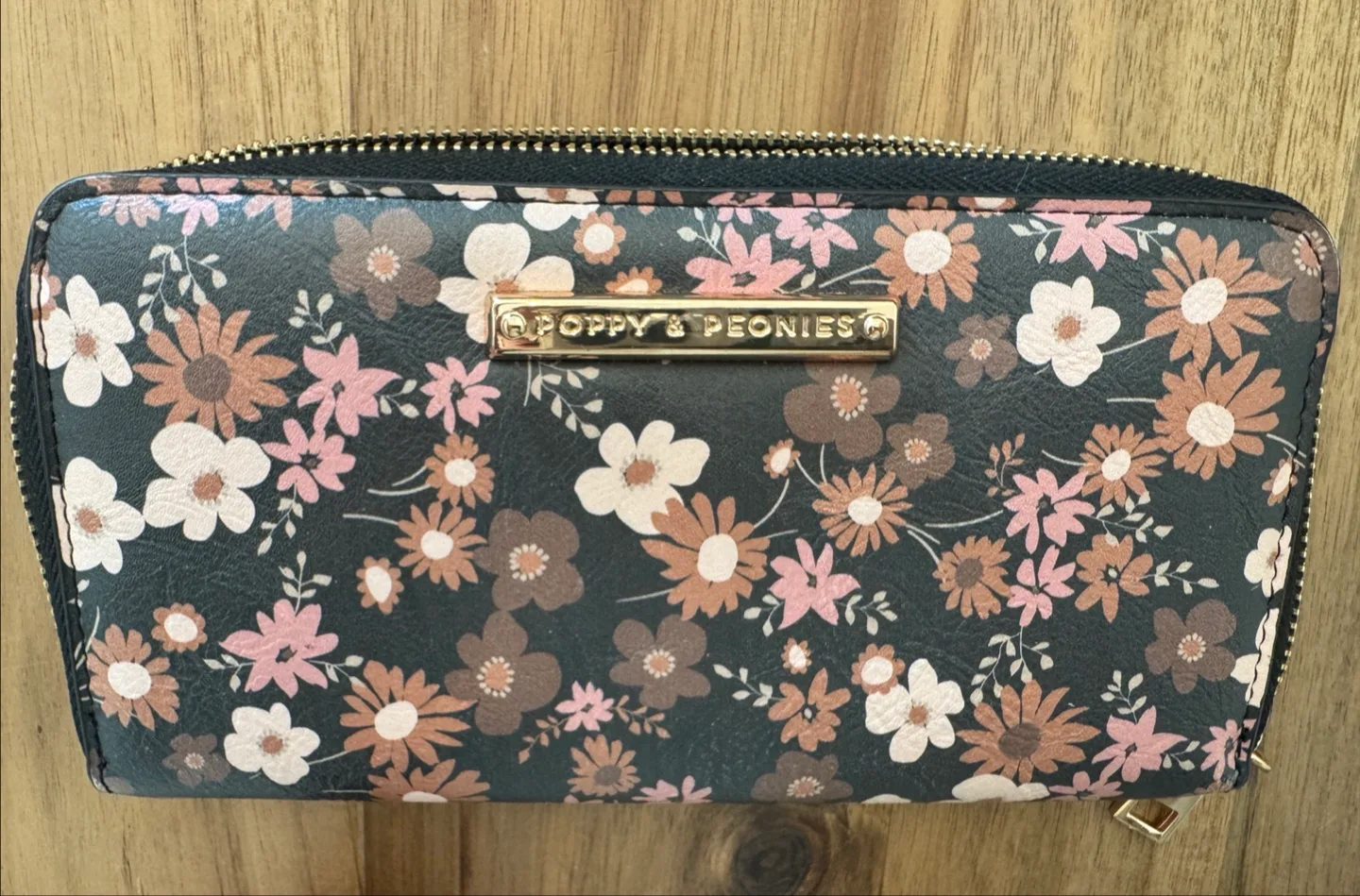 Poppy & Peonies Floral Zip Around Wallet thumbnail