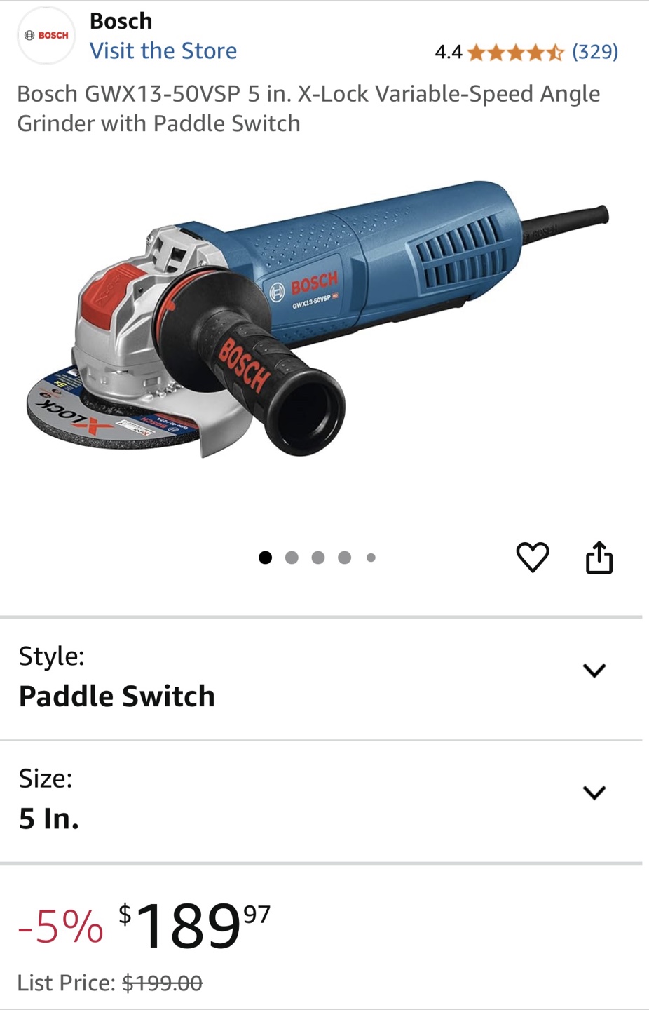 Bosch GWX13-50VSP 5-inch Angle Grinder - photo 2
