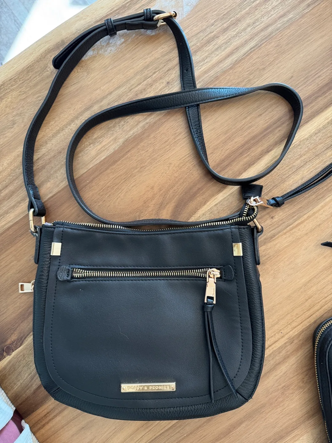 Poppy & Peonies Black Crossbody Bag thumbnail