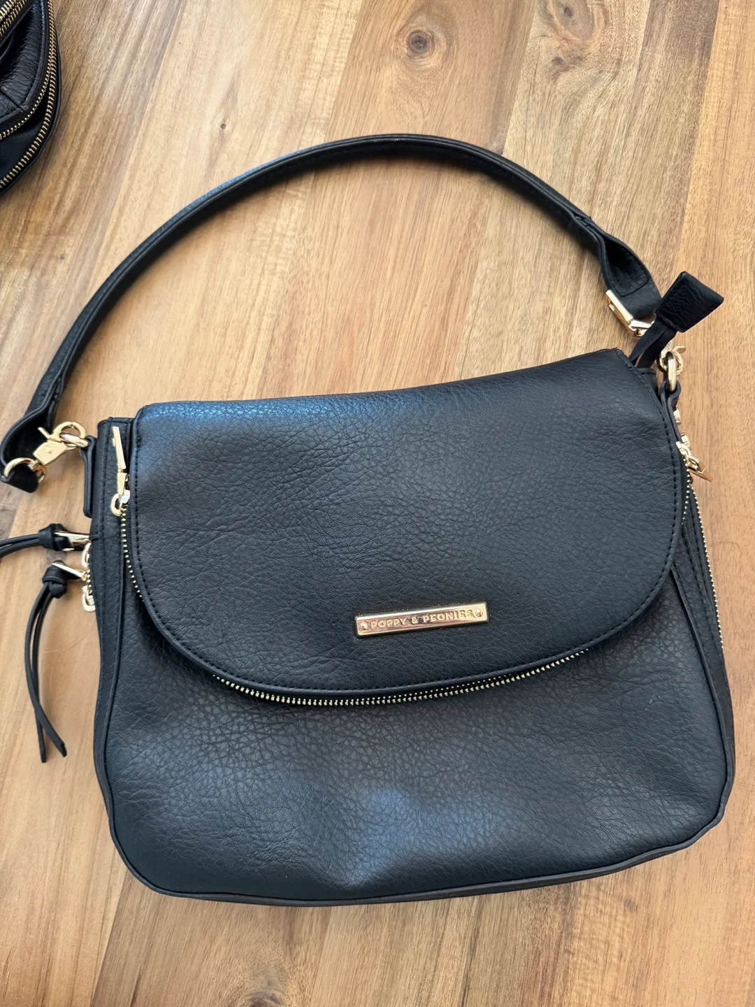 Pebbly & Peonies Black Bag thumbnail