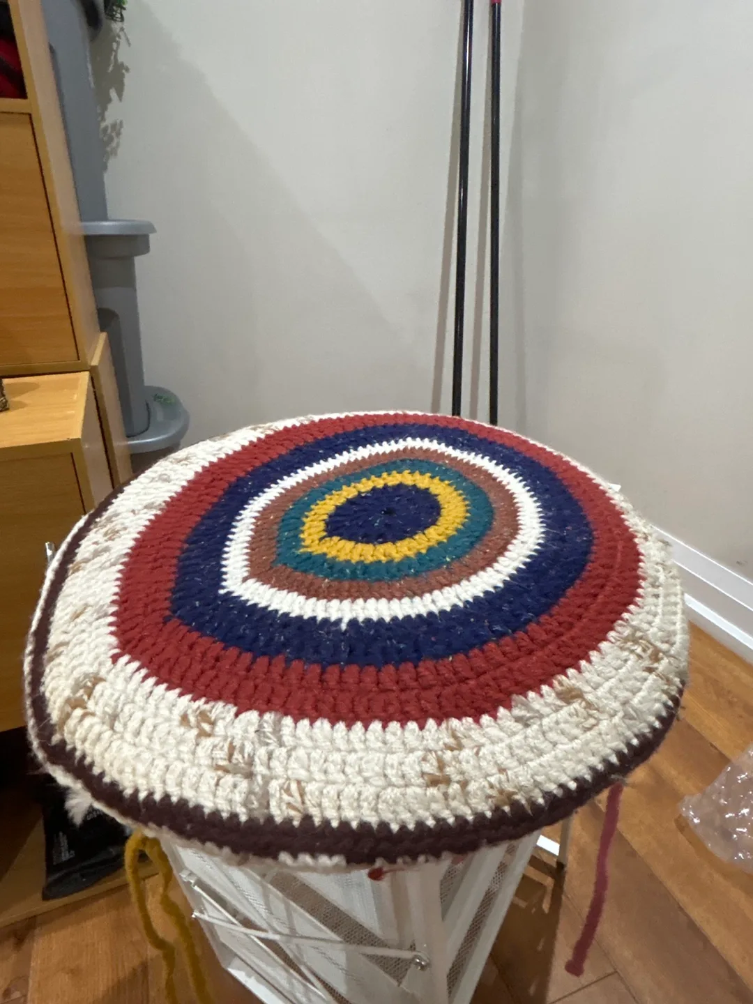 Handmade Crochet Round Floor Cushion thumbnail