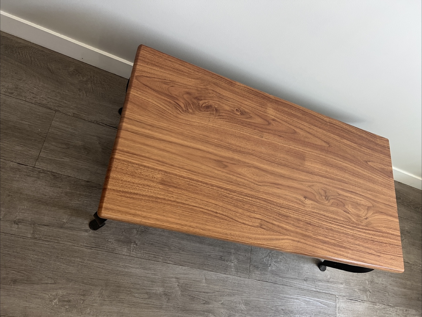 Modern Coffee Table with Wood Top and Black Metal Legs - photo 2