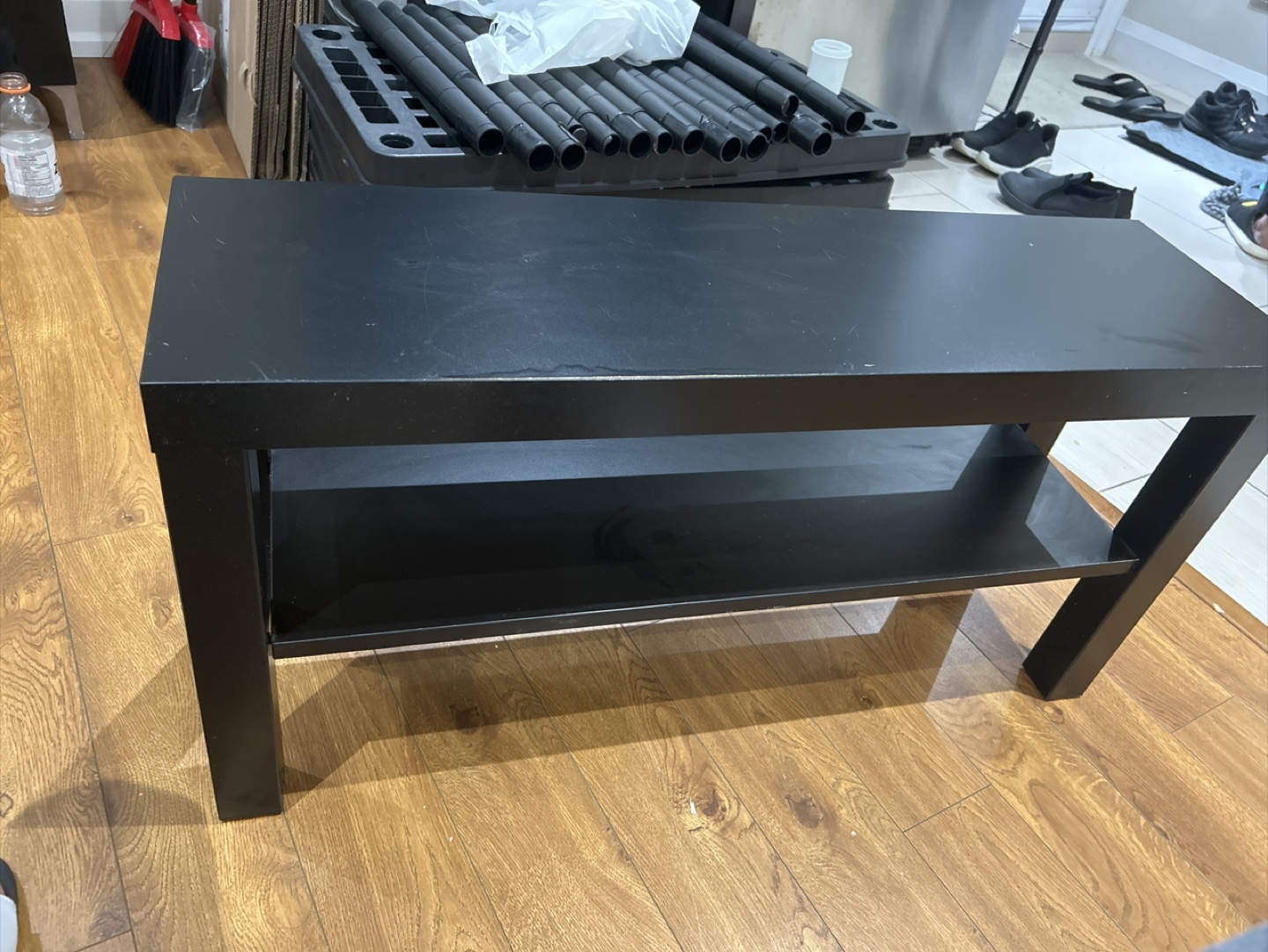 IKEA -Black TV Stand with Shelf