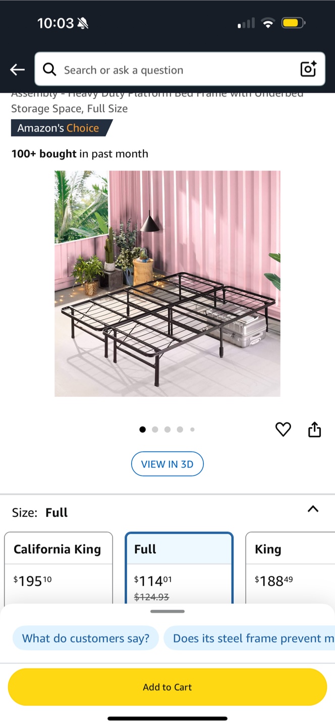 Full Size Metal Bed Frame with Underbed Storage - photo 3